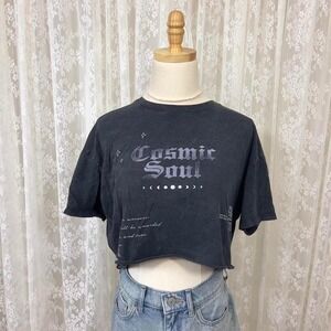 Hollister Cropped "Cosmic Soul" T Shirt‎ Small Goth Grunge Emo Alt